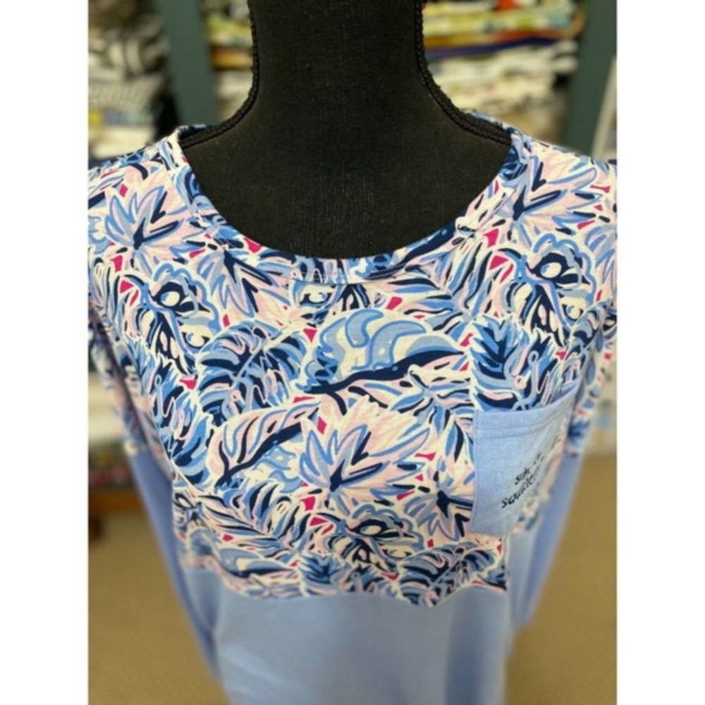 Simply Southern Tropical Leaf Pocket Long Sleeve T-Shirt Women's XL - Picture 8 of 8